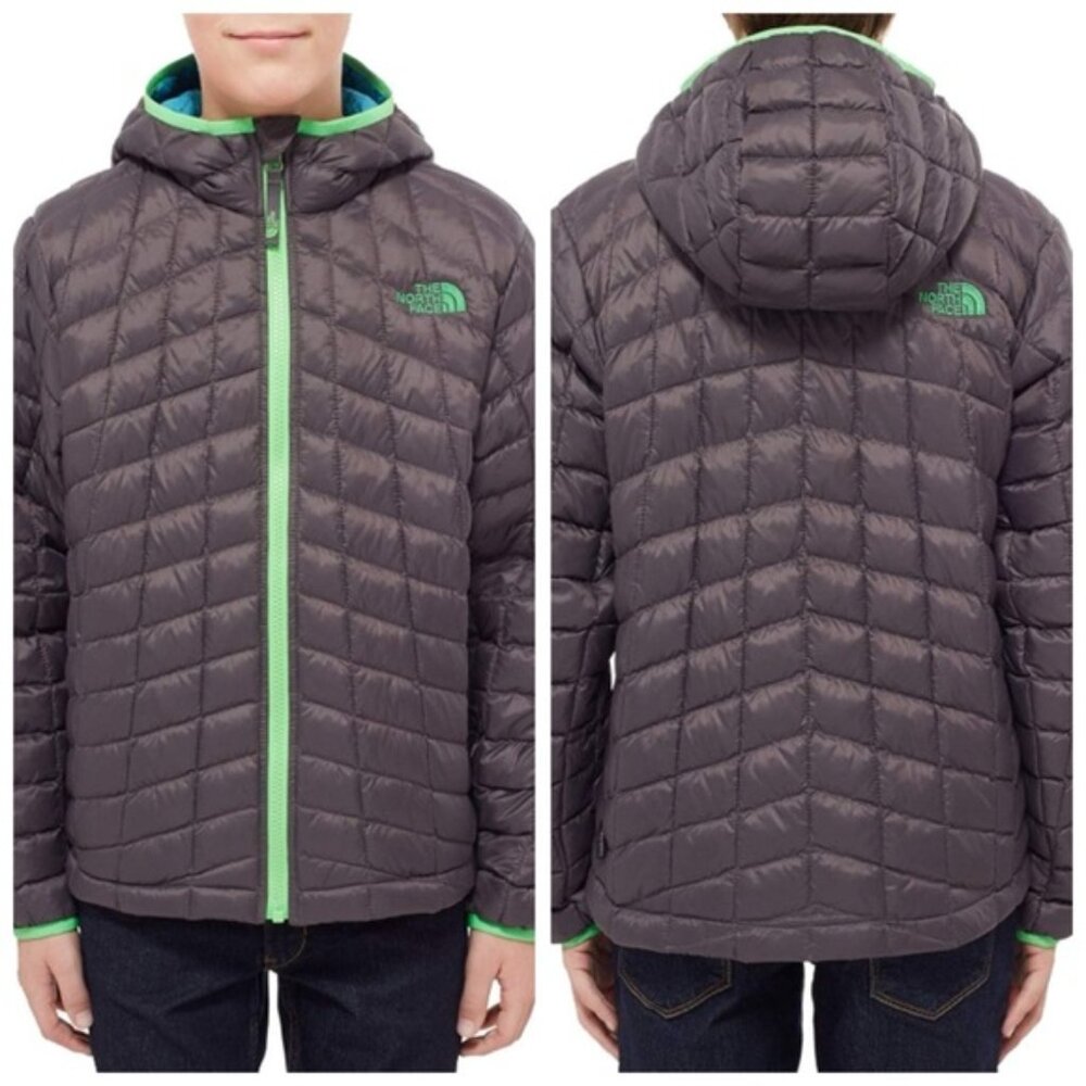 The North Face ThermoBall Hooded Jacket Down Packable Warm Zip Lightweight Boy M